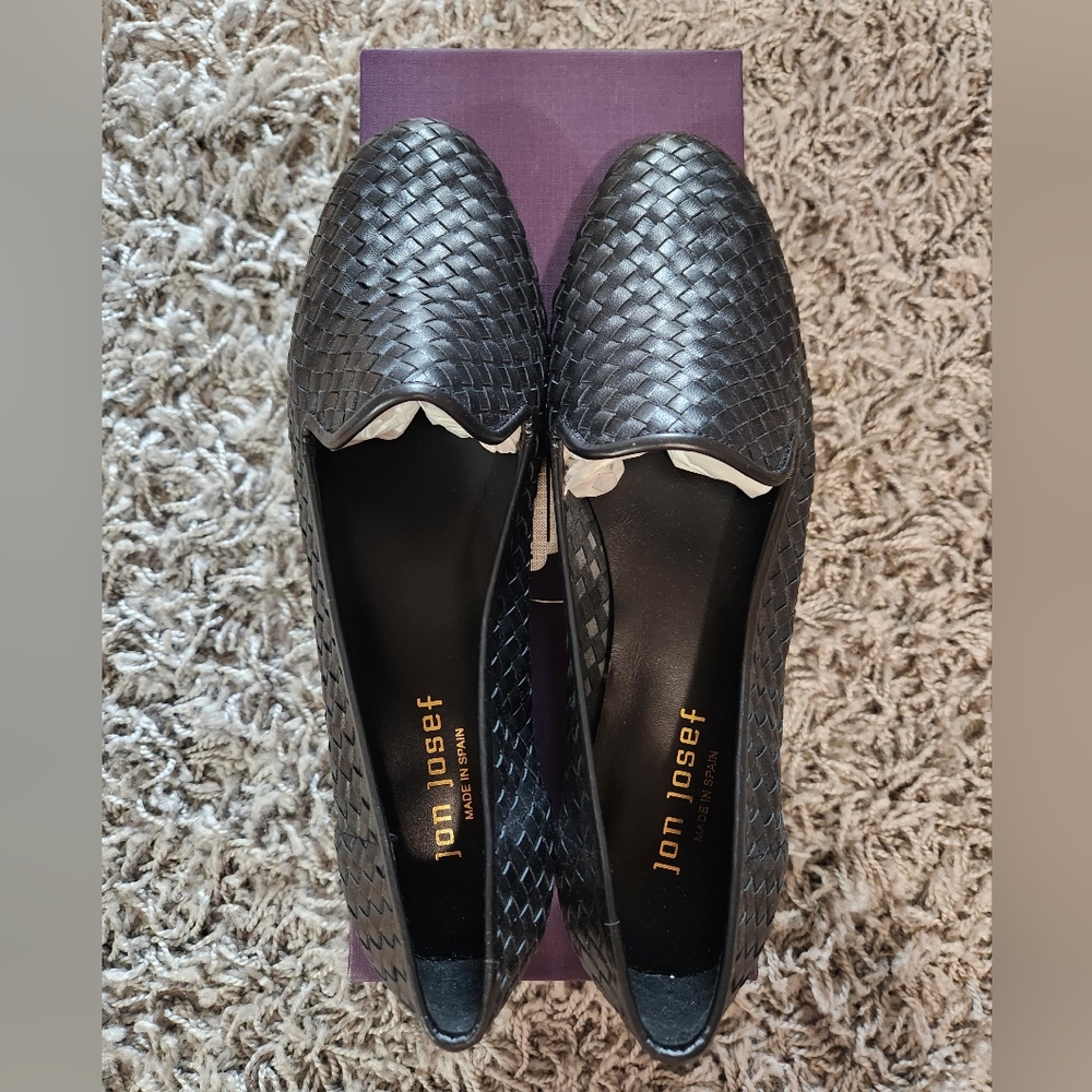 NEW Jon Josef G-Trenzado Leather Woven Loafers